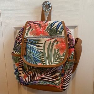 Floral backpack purse